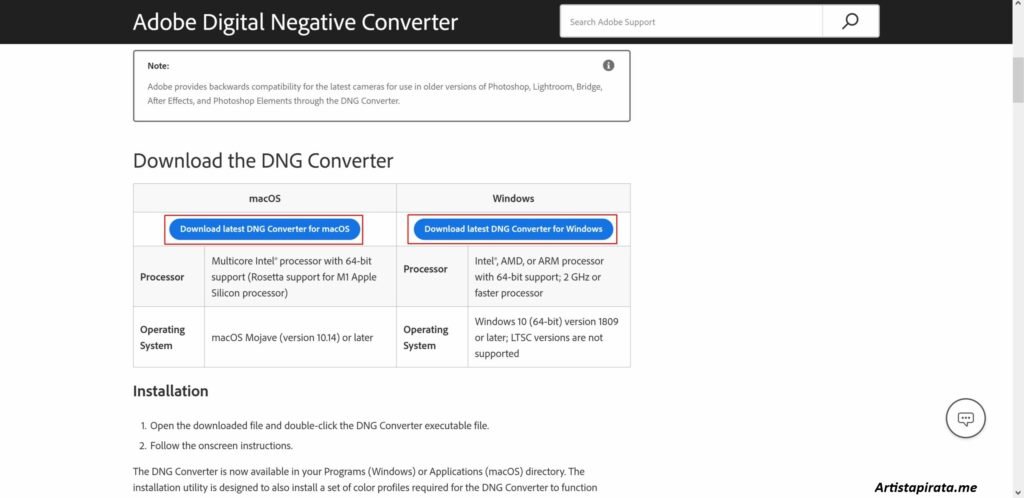 Adobe DNG Converter Full Español [Mega] + Portable