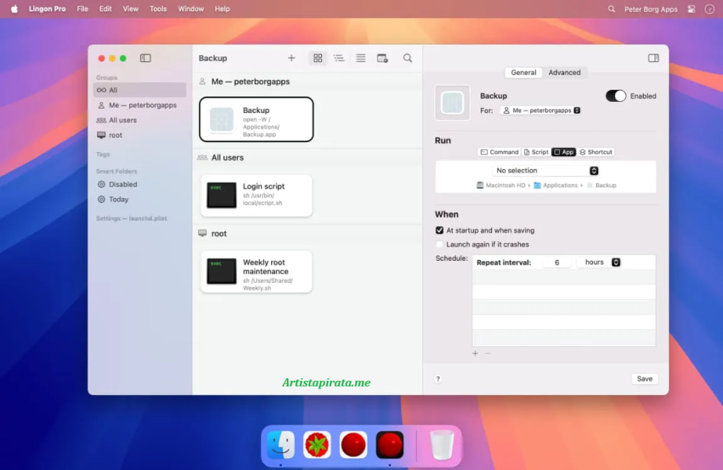 Lingon Pro Full MacOS Launchd Tarea Automatizada Mega