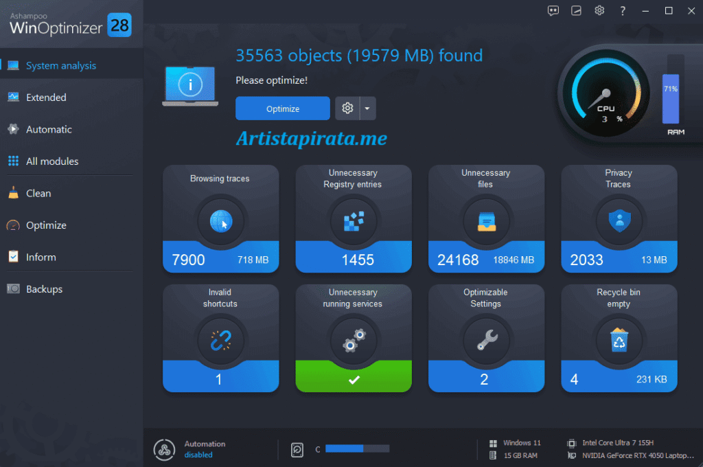 Ashampoo WinOptimizer Full Español