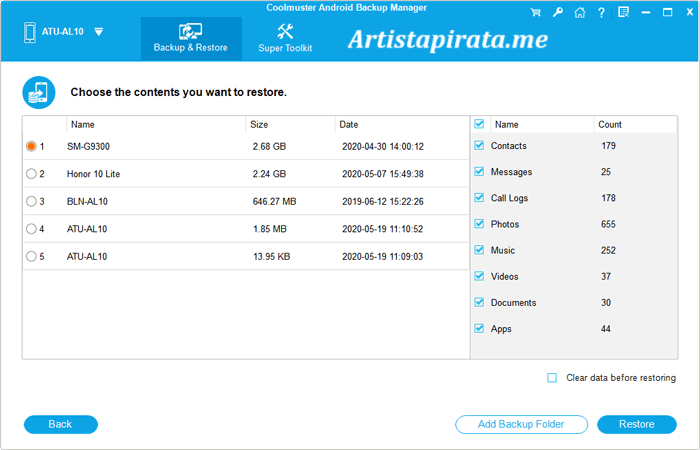 Coolmuster Android Backup Manager Español